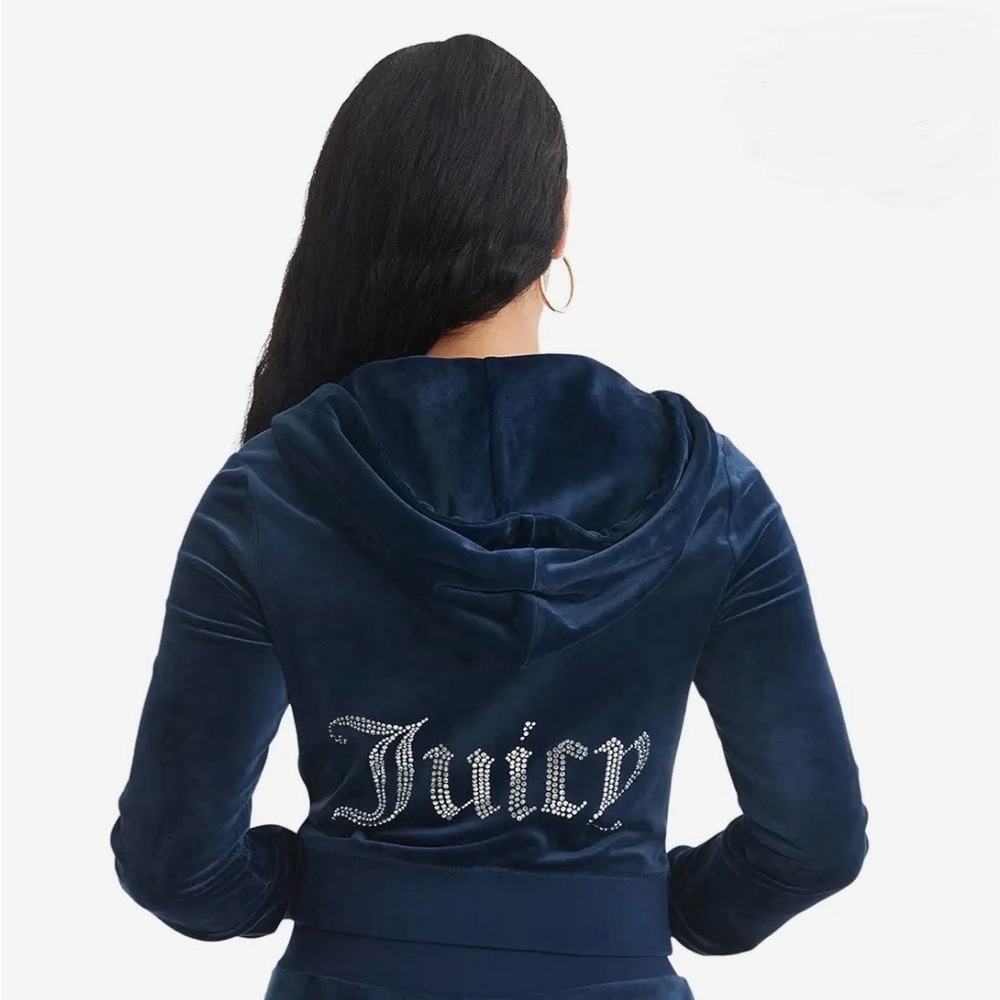 Juicy Couture Women's Navy Blue Zip-Up Jacket
